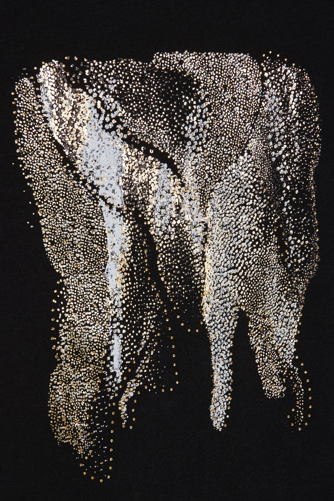 Bluzka z nadrukiem czarna