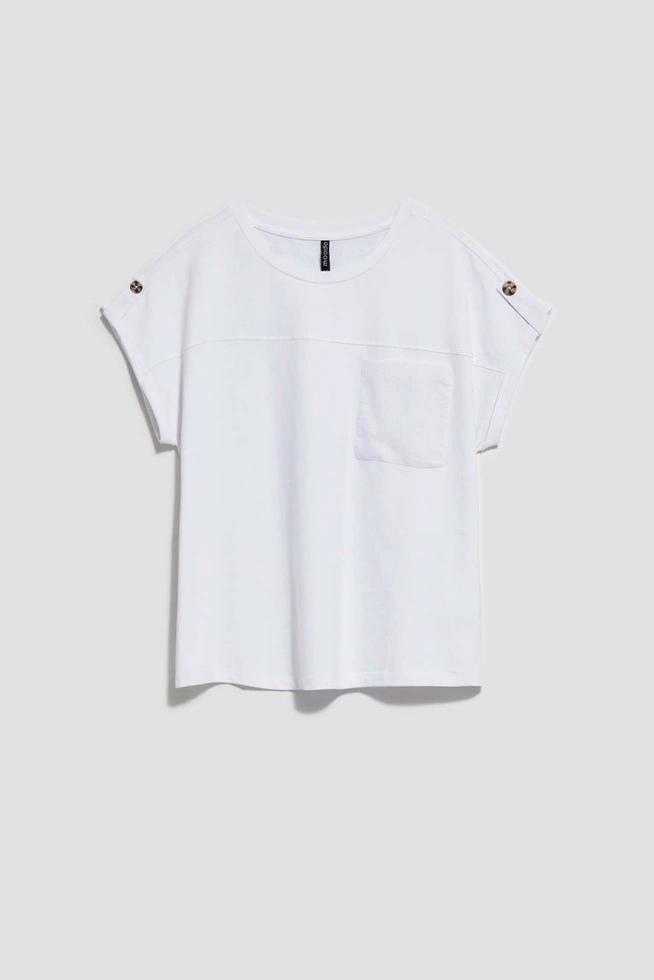 T-shirt z kieszonką biały