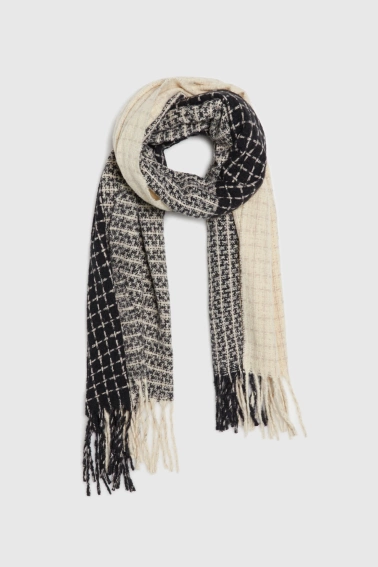 Szal z frędzlami czarny