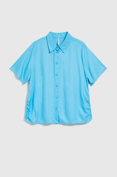 Koszula z krótkimi rękawami turkusowa
