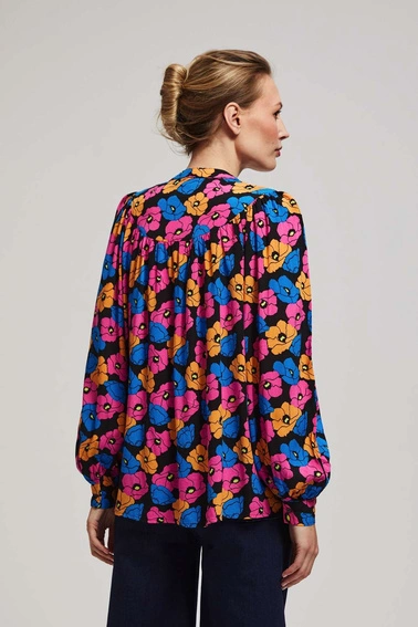 Koszula w kwiaty czarna