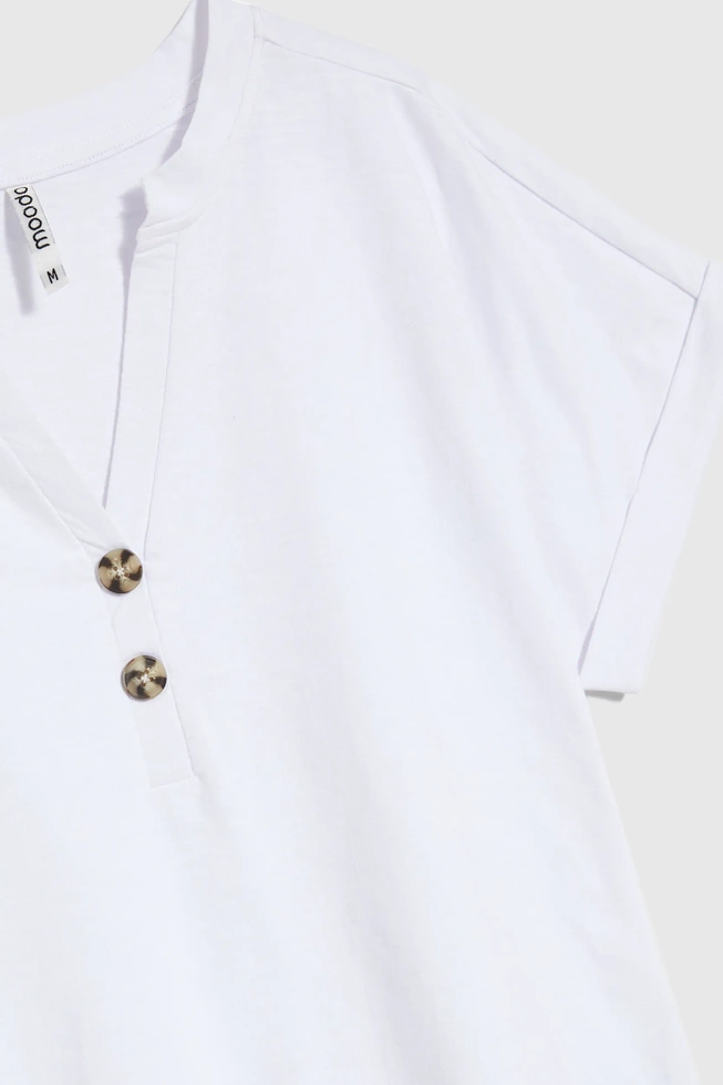 Bawełniana bluzka z guzikami biała