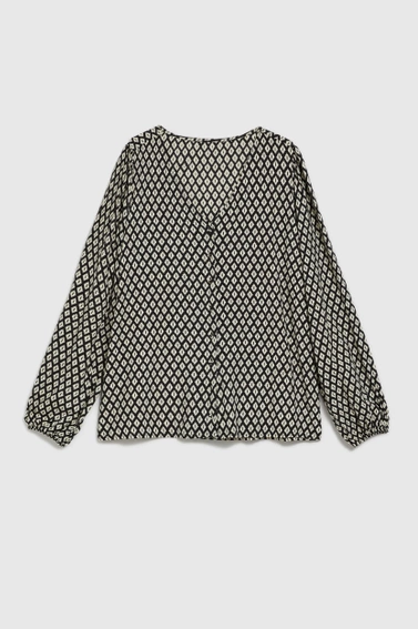 Koszula z geometrycznym wzorem czarna