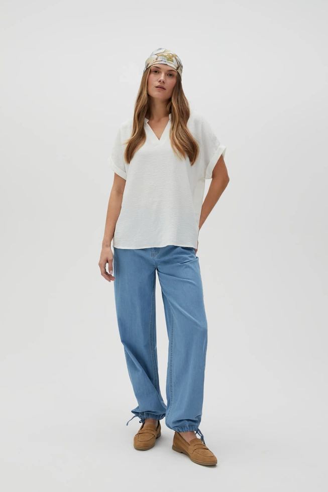 Koszula z krótkimi rękawami biała