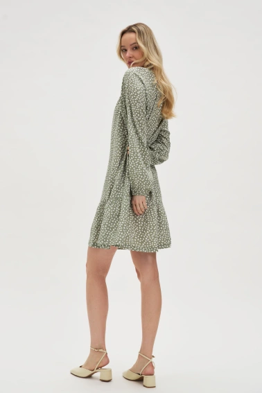 Wiskozowa sukienka oliwkowa