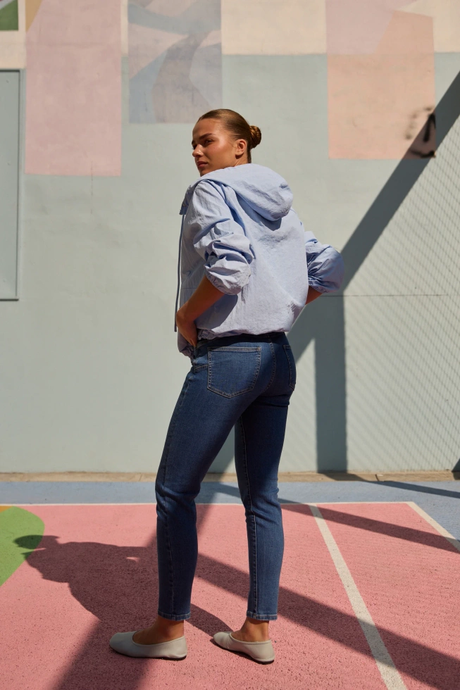 Kurtka z kapturem błękitna