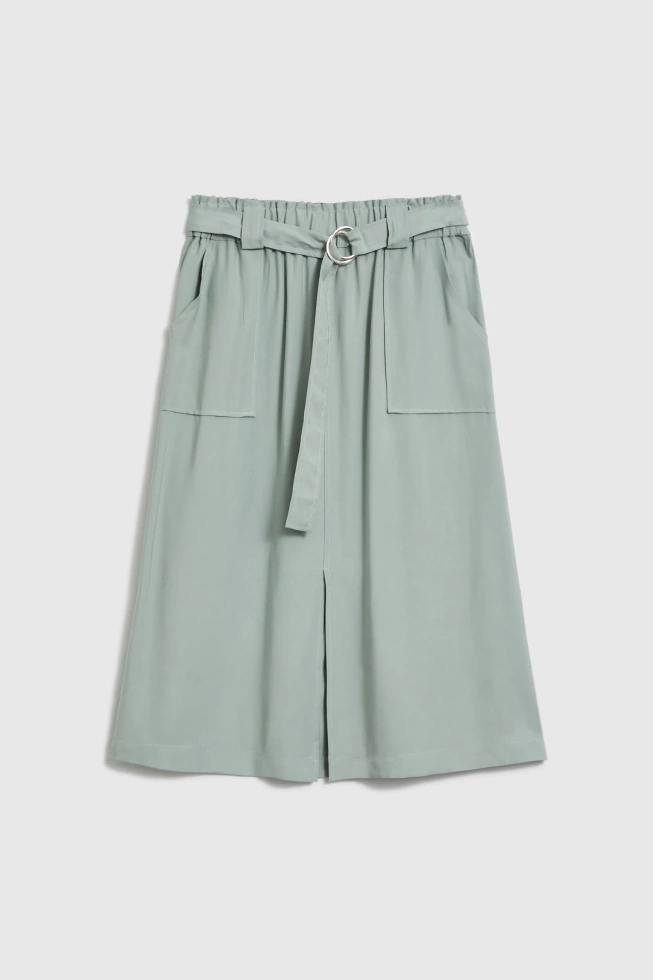 Spódnica z wiskozy oliwkowa