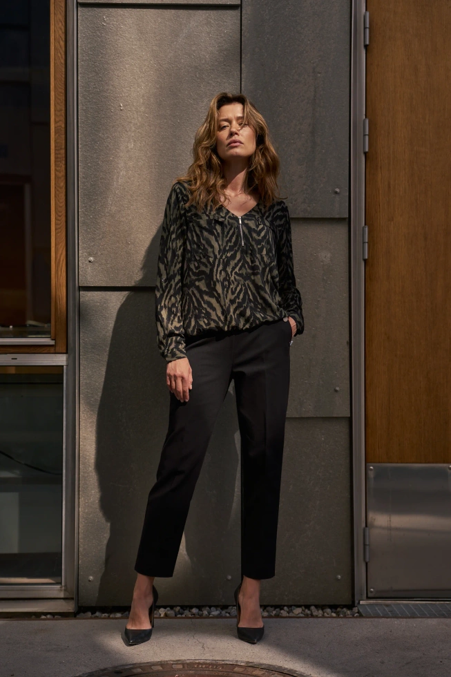 Koszula z wiskozy oliwkowa