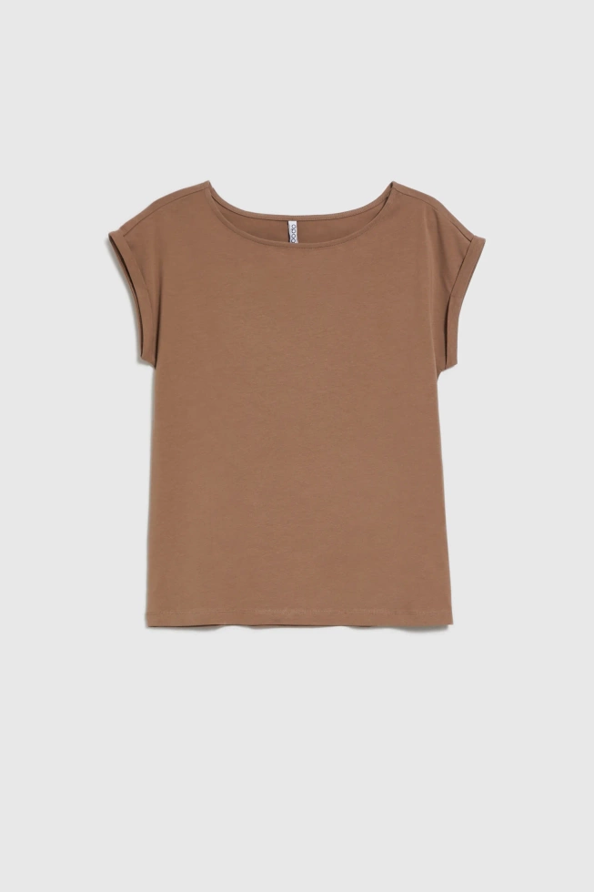 Bawełniany t-shirt beżowy