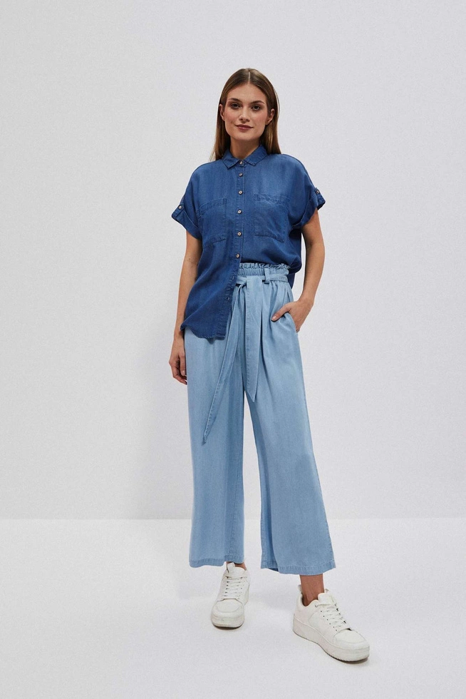 Koszula lyocell ciemnoniebieska