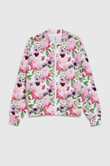 Rozpinana bluza w kwiaty różowa