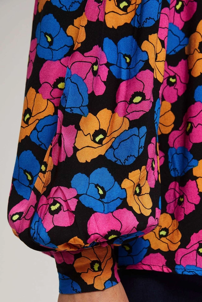 Koszula w kwiaty czarna