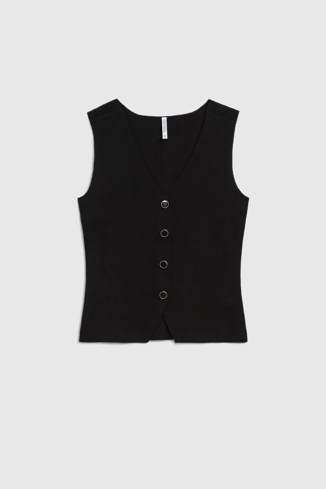 Dzianinowa kamizelka czarna