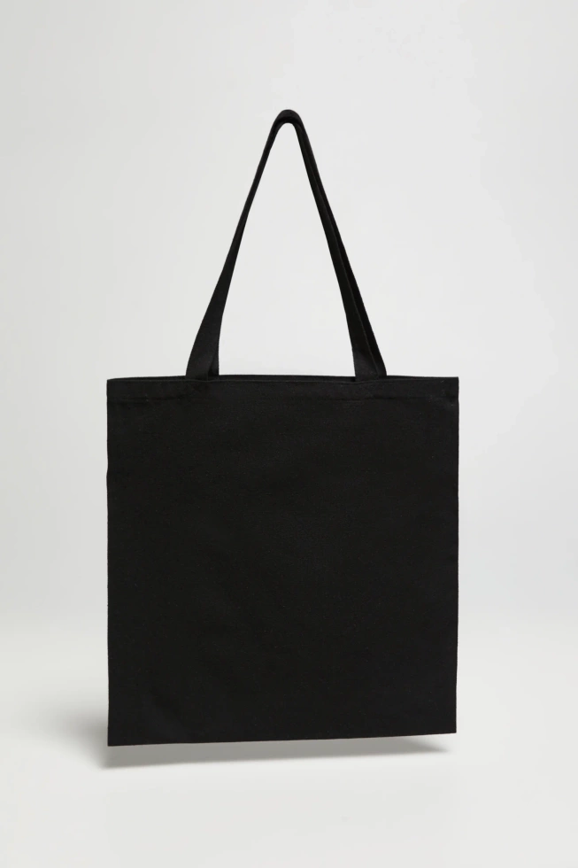 Torba shopper z napisem czarna