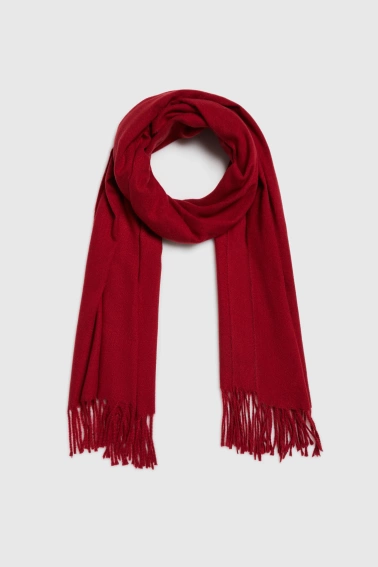 Szal z frędzlami czerwony