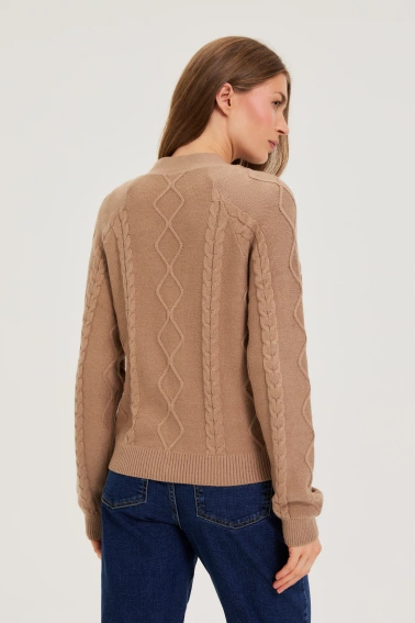 Dzianinowy kardigan beżowy