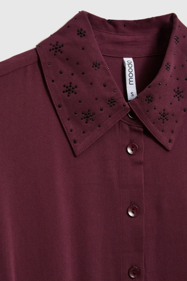 Koszulowa sukienka burgundowa