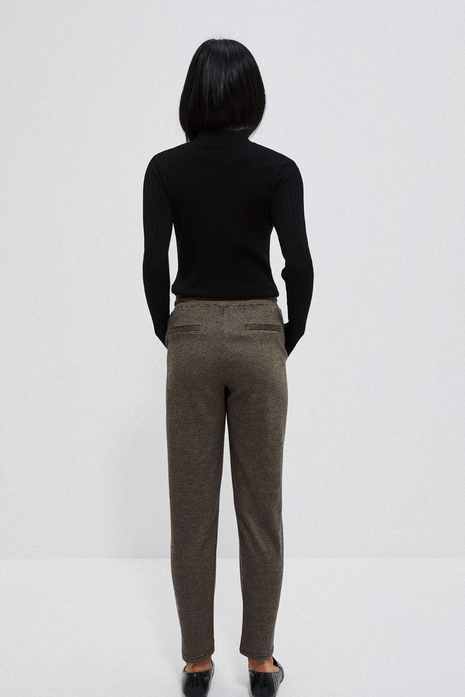 Spodnie z wiązaniem kasztanowe