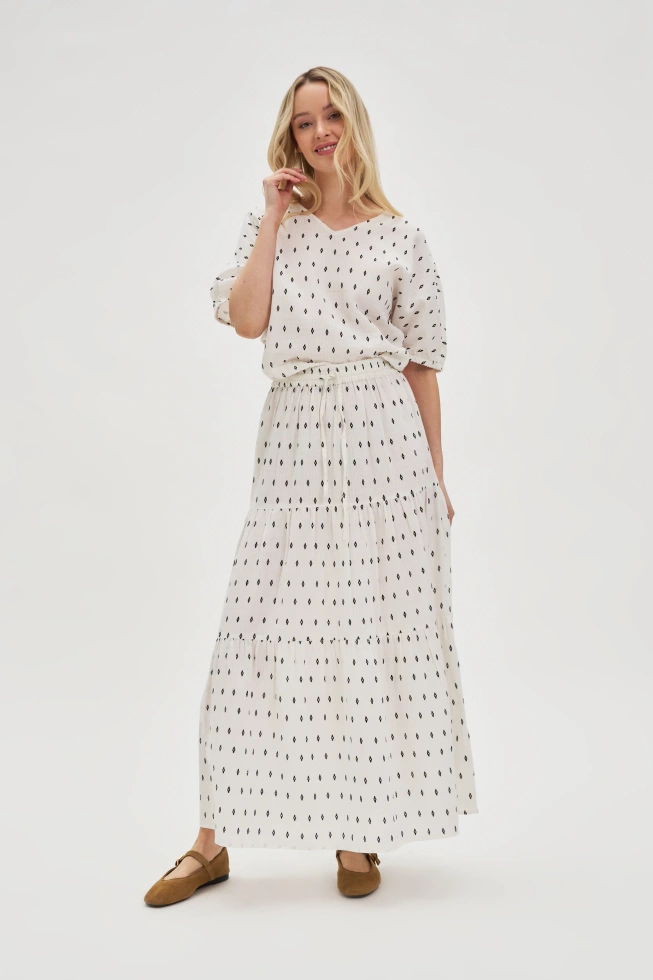 Bawełniana spódnica maxi biała