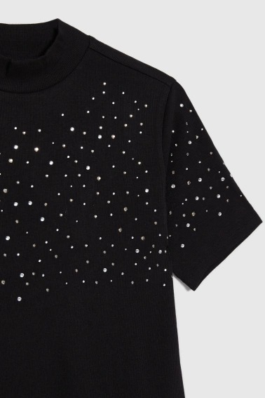 Sweter z krótkimi rękawami czarny