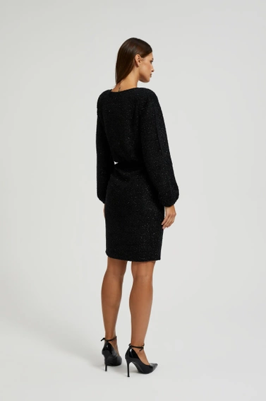 Sukienka z metaliczną nitką czarna