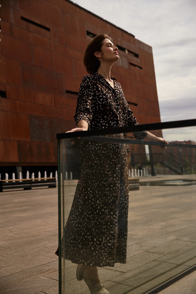 Komplet z wiskozy w panterkę