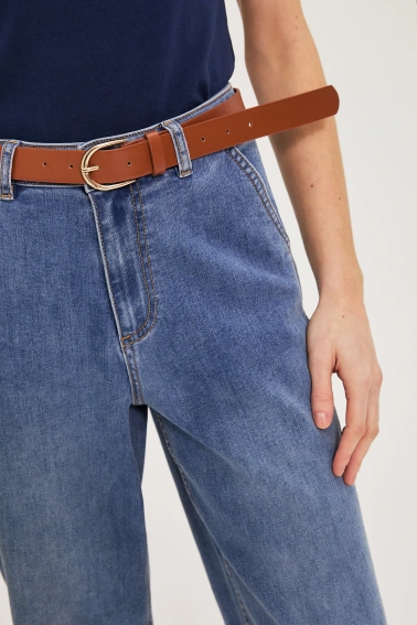 Jeansy z paskiem niebieskie