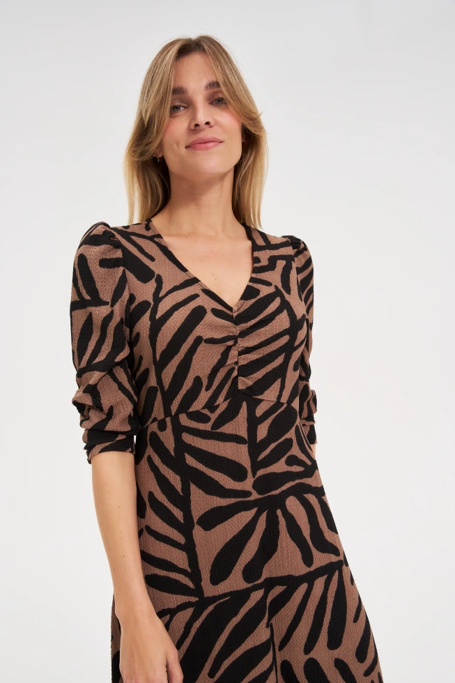 Sukienka midi brązowa