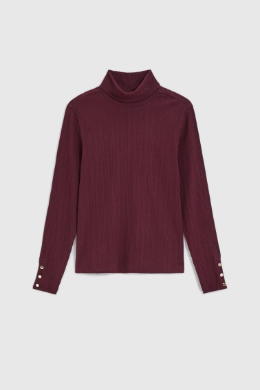 Bawełniany golf burgundowy