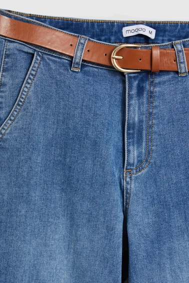 Jeansy z paskiem niebieskie