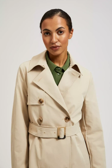 Trencz z paskiem beżowy