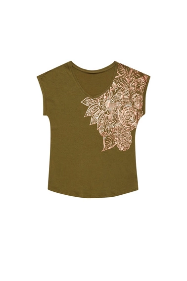 Bluzka z błyszczącym nadrukiem