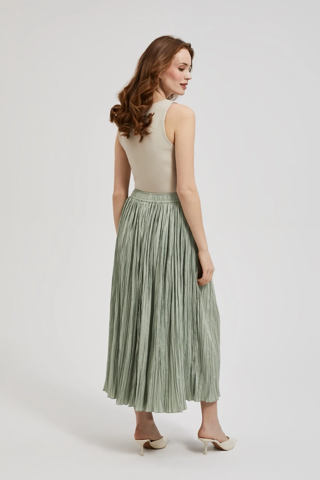 Spódnica midi oliwkowa