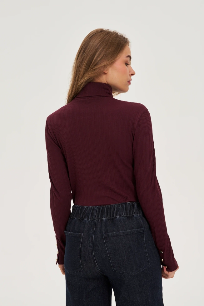 Bawełniany golf burgundowy