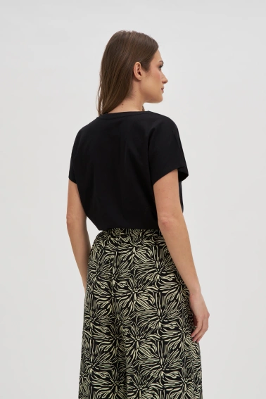 Bawełniana bluzka z guzikami czarna