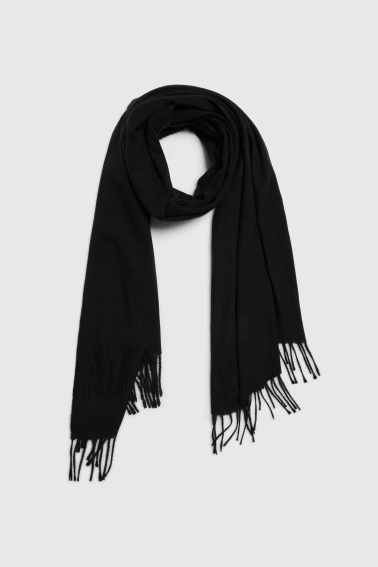 Szal z frędzlami czarny