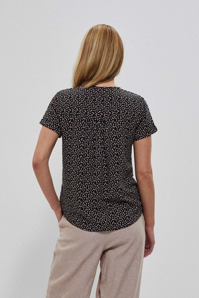 Bluzka koszulowa we wzory czarna