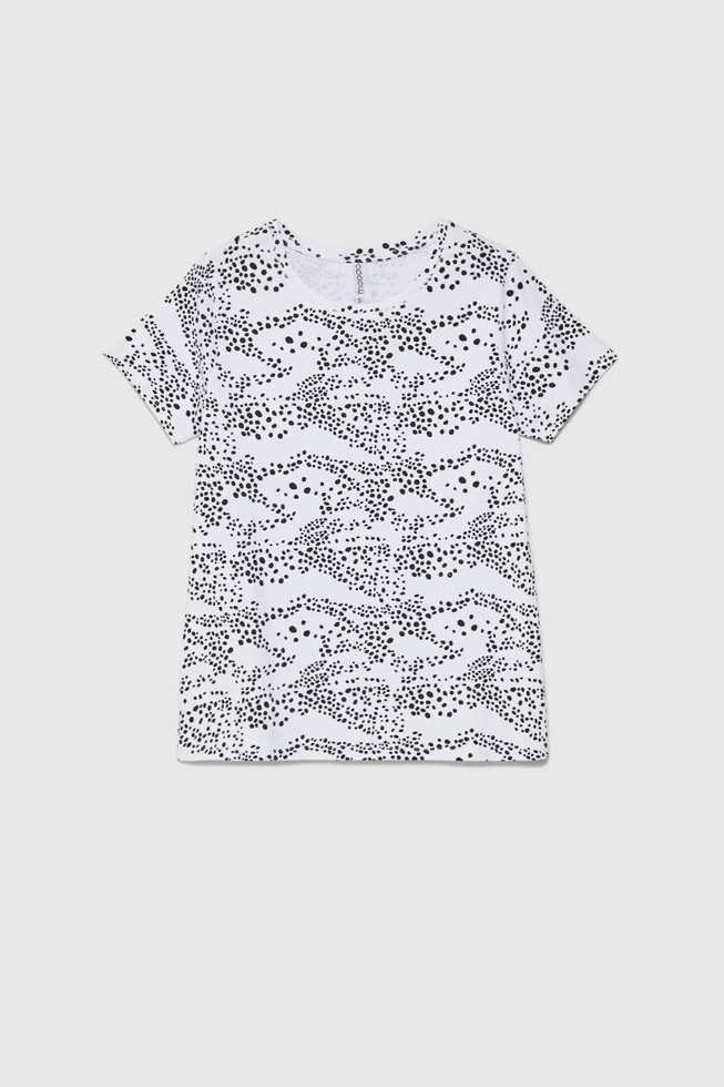 Bluzka w kropki z krótkimi rękawami biała