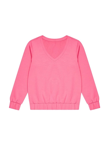 Bluza z dekoltem w serek różowa