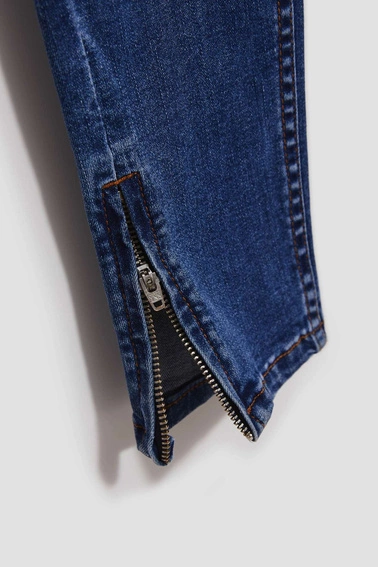 Jeansy rurki granatowe