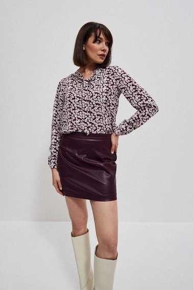 Koszula z kwiatowym printem koloru burgund