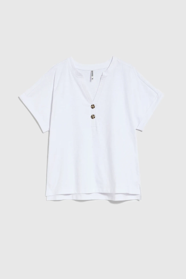 Bawełniana bluzka z guzikami biała
