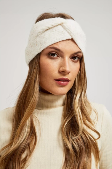 Ciepła opaska na głowę piaskowa