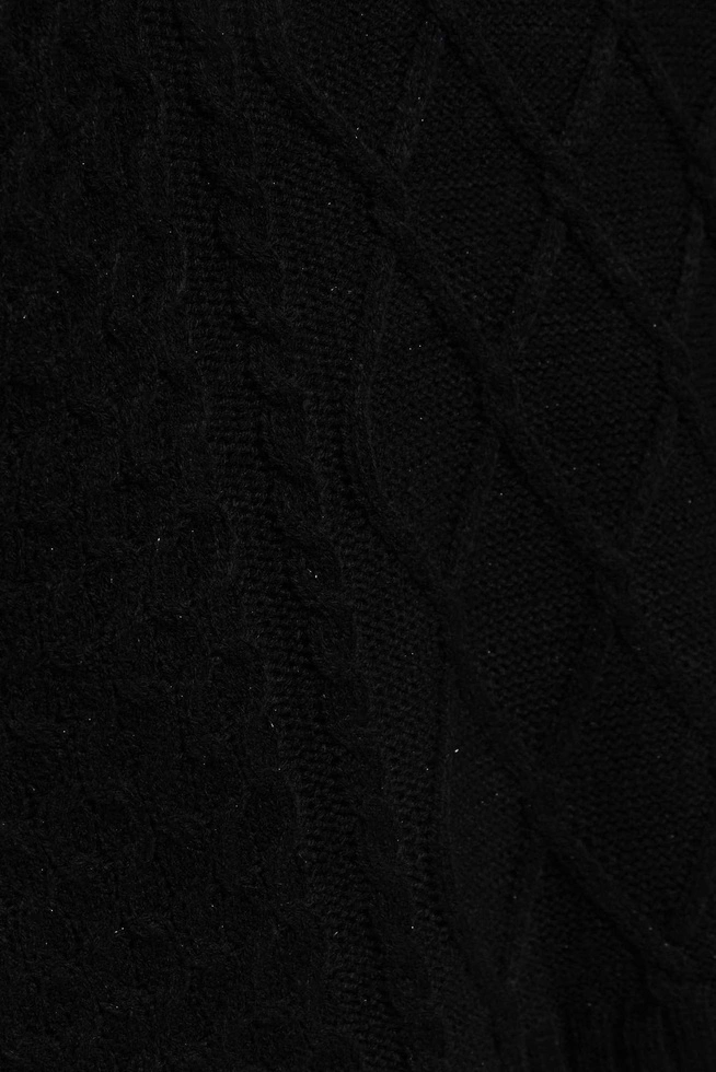 Sweter z ozdobnym splotem długimi rękawami czarny