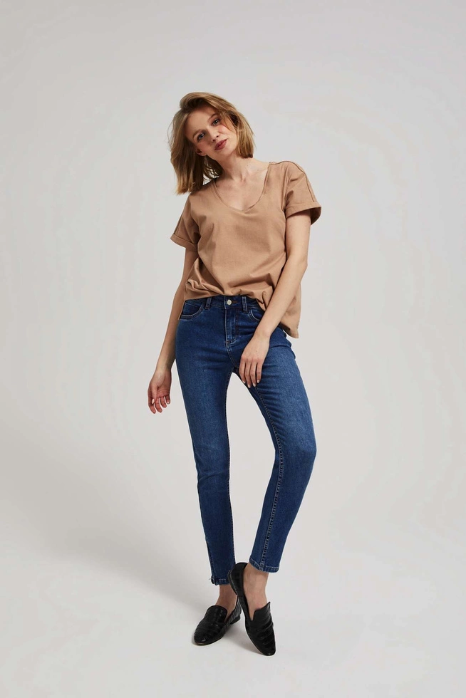 Jeansy rurki granatowe