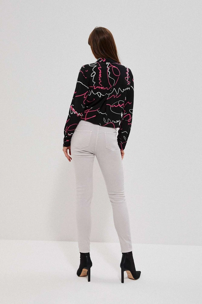 Gładkie spodnie szare