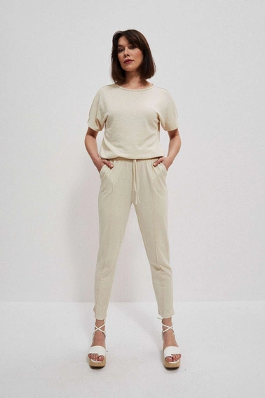 Gładka bluzka piaskowa