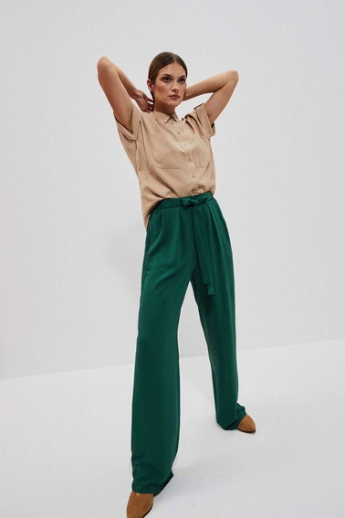 Koszula z krótkim rękawem ciemnobeżowa