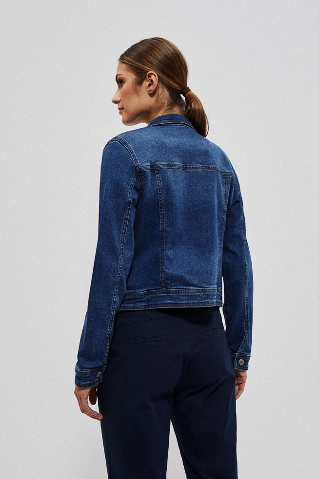 Kurtka jeansowa z kieszeniami niebieska