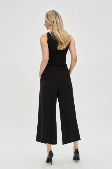 Spodnie kuloty z guzikami czarne